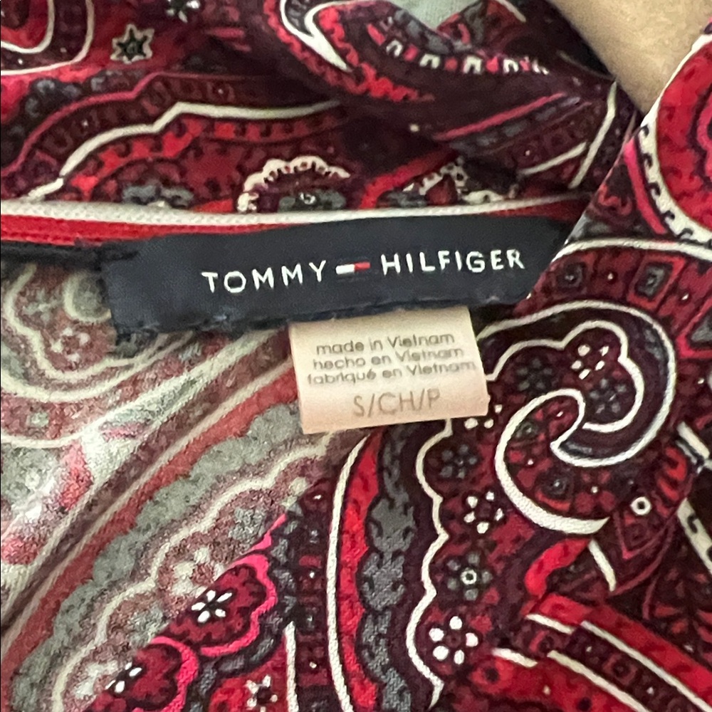 Tommy Hilfiger cherry red Paisley Sleeveless blouse